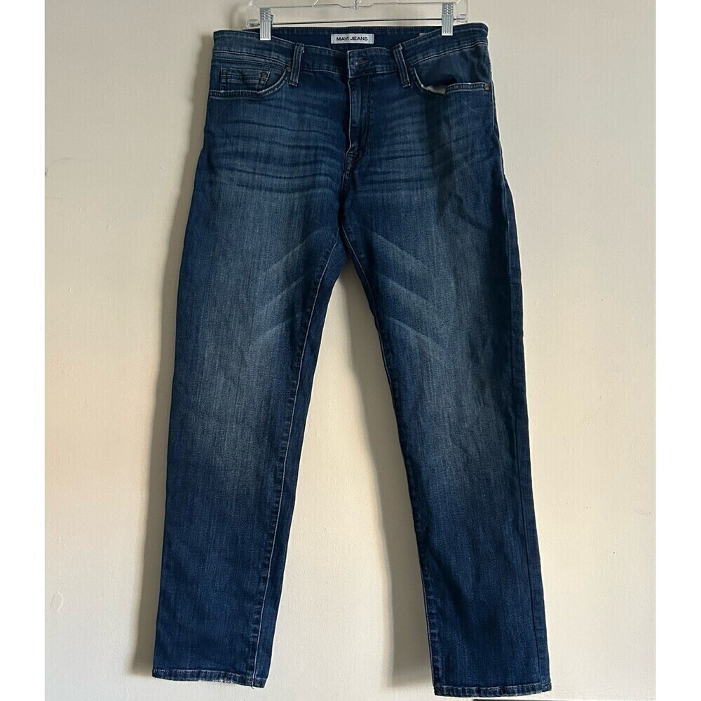 Mavi Men’s Zach Straight Leg Blue Jeans Sz 33X32 Dark Wash Denim Stretch